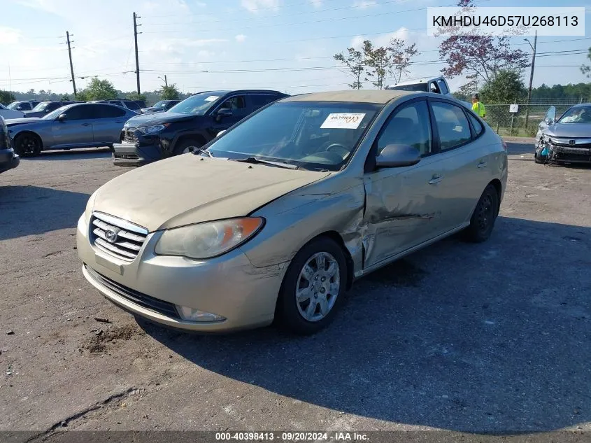 2007 Hyundai Elantra Gls/Limited/Se VIN: KMHDU46D57U268113 Lot: 40398413