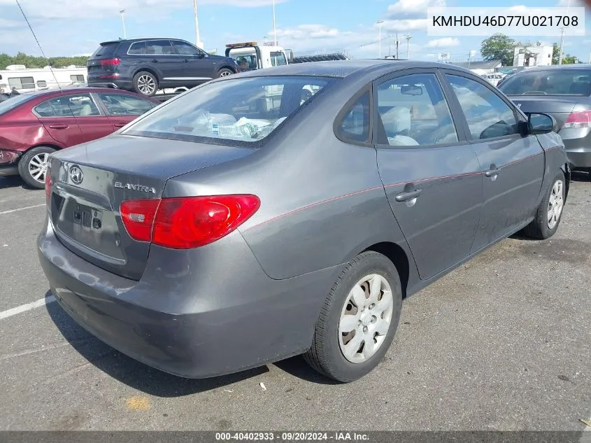 KMHDU46D77U021708 2007 Hyundai Elantra Gls/Limited/Se