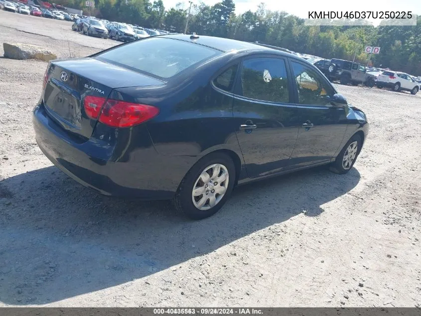 2007 Hyundai Elantra Gls/Limited/Se VIN: KMHDU46D37U250225 Lot: 40435563