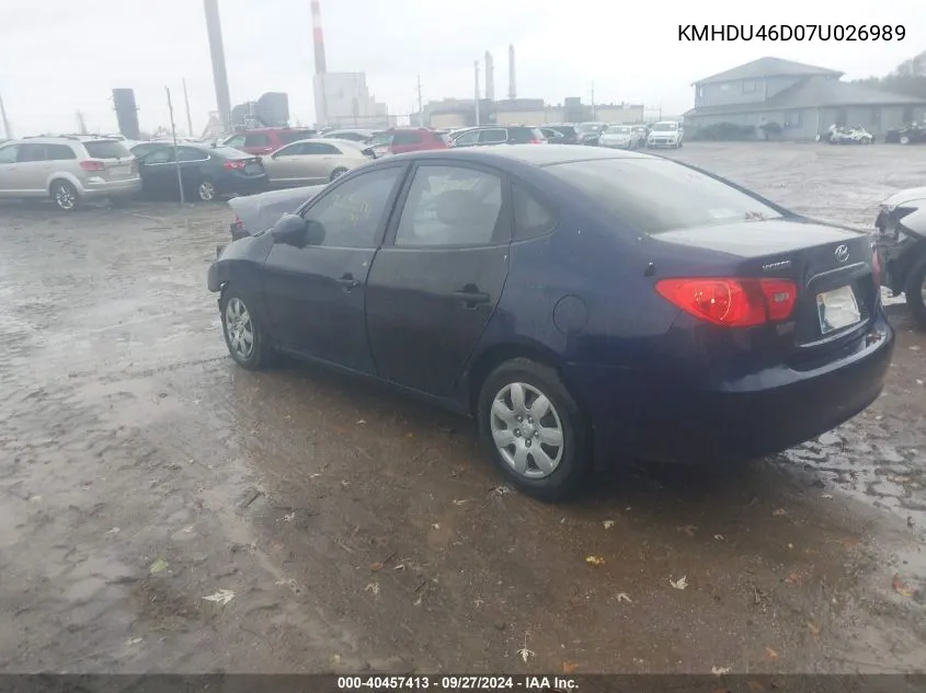 KMHDU46D07U026989 2007 Hyundai Elantra Gls/Limited/Se