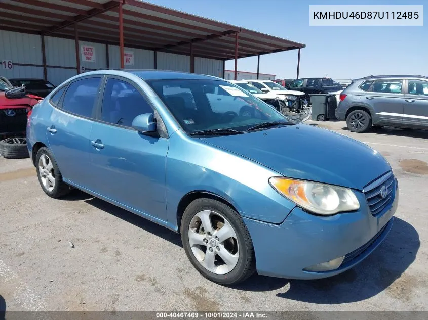 2007 Hyundai Elantra Gls/Se/Limited VIN: KMHDU46D87U112485 Lot: 40467469