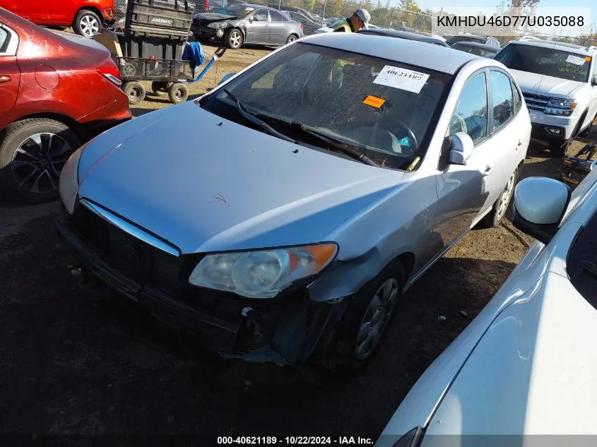 2007 Hyundai Elantra Gls/Limited/Se VIN: KMHDU46D77U035088 Lot: 40621189