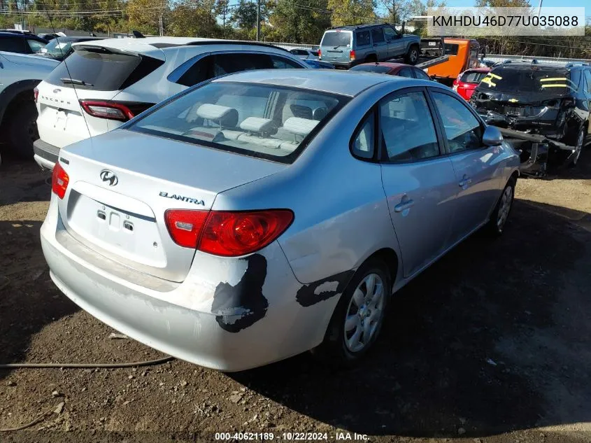 2007 Hyundai Elantra Gls/Limited/Se VIN: KMHDU46D77U035088 Lot: 40621189