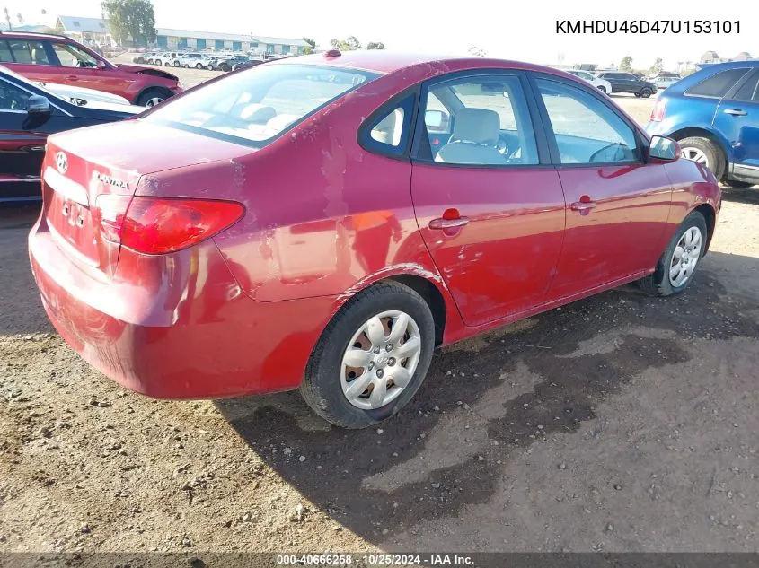 2007 Hyundai Elantra Gls/Limited/Se VIN: KMHDU46D47U153101 Lot: 40666258