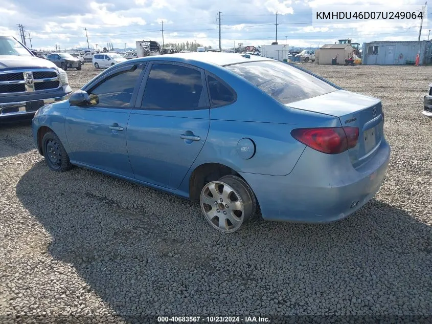 2007 Hyundai Elantra Gls/Limited/Se VIN: KMHDU46D07U249064 Lot: 40683567