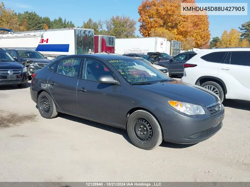 2008 Hyundai Elantra VIN: KMHDU45D88U427905 Lot: 12128940