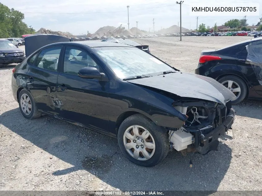 KMHDU46D08U578705 2008 Hyundai Elantra Gls/Se