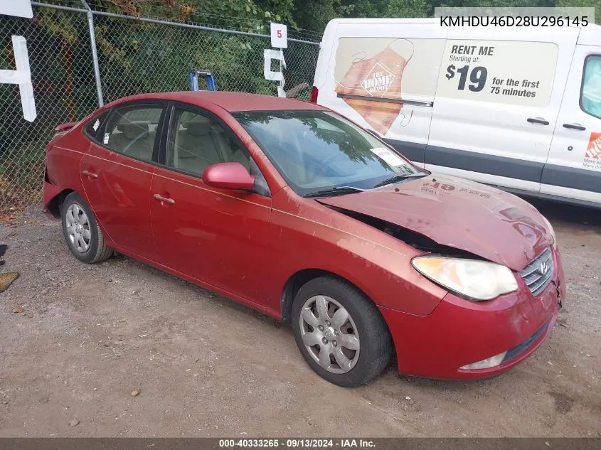 KMHDU46D28U296145 2008 Hyundai Elantra Gls/Se/Limited