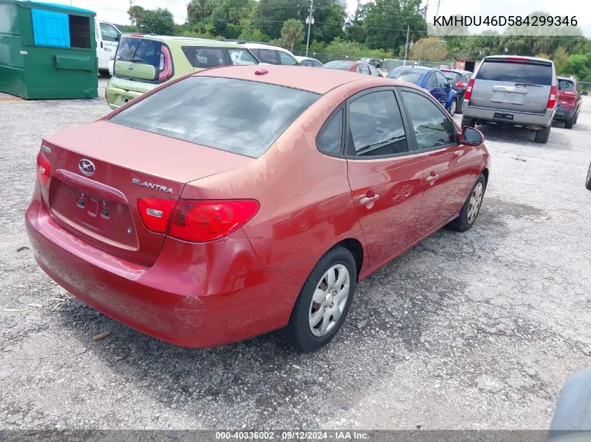 KMHDU46D584299346 2008 Hyundai Elantra Gls/Se/Limited