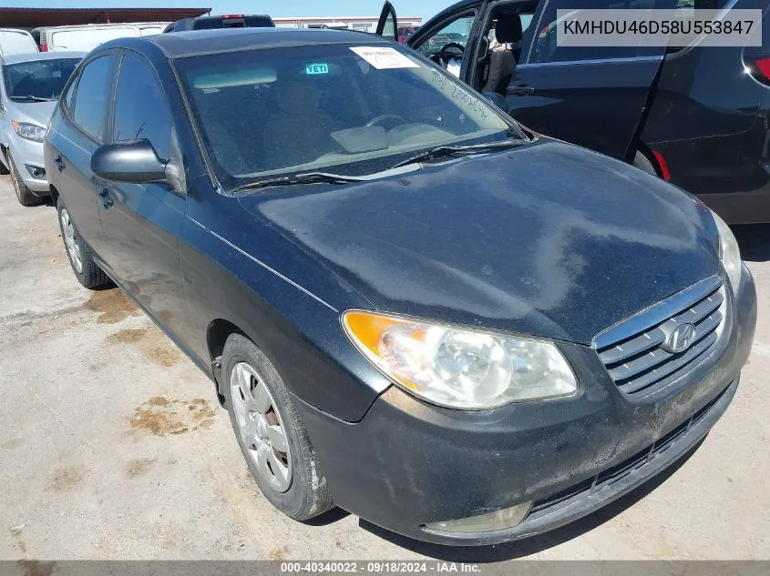 2008 Hyundai Elantra Gls/Se VIN: KMHDU46D58U553847 Lot: 40340022