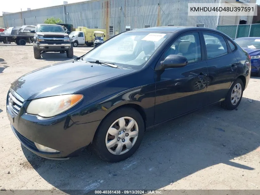 KMHDU46D48U397591 2008 Hyundai Elantra Gls/Se