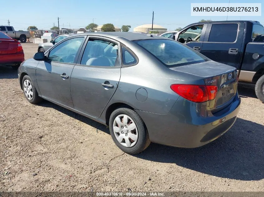 KMHDU46D38U276213 2008 Hyundai Elantra Gls/Se