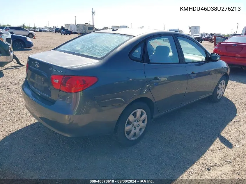 KMHDU46D38U276213 2008 Hyundai Elantra Gls/Se