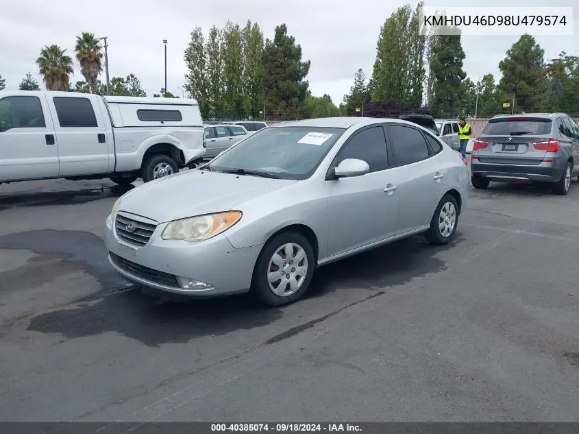 KMHDU46D98U479574 2008 Hyundai Elantra Gls/Se