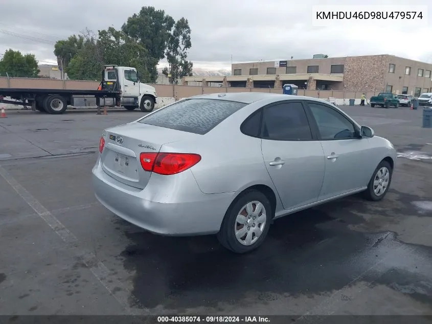 KMHDU46D98U479574 2008 Hyundai Elantra Gls/Se