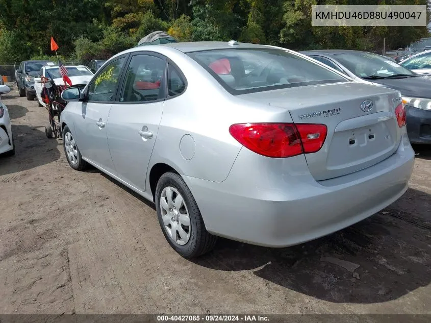 KMHDU46D88U490047 2008 Hyundai Elantra Gls/Se