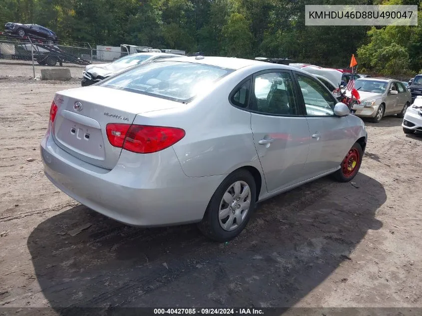 KMHDU46D88U490047 2008 Hyundai Elantra Gls/Se