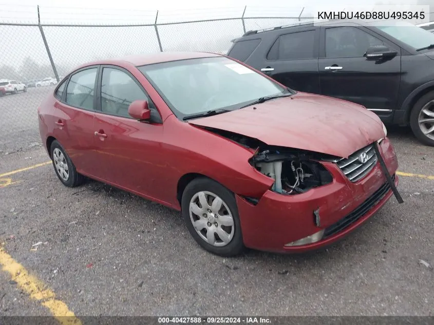 KMHDU46D88U495345 2008 Hyundai Elantra Gls/Se