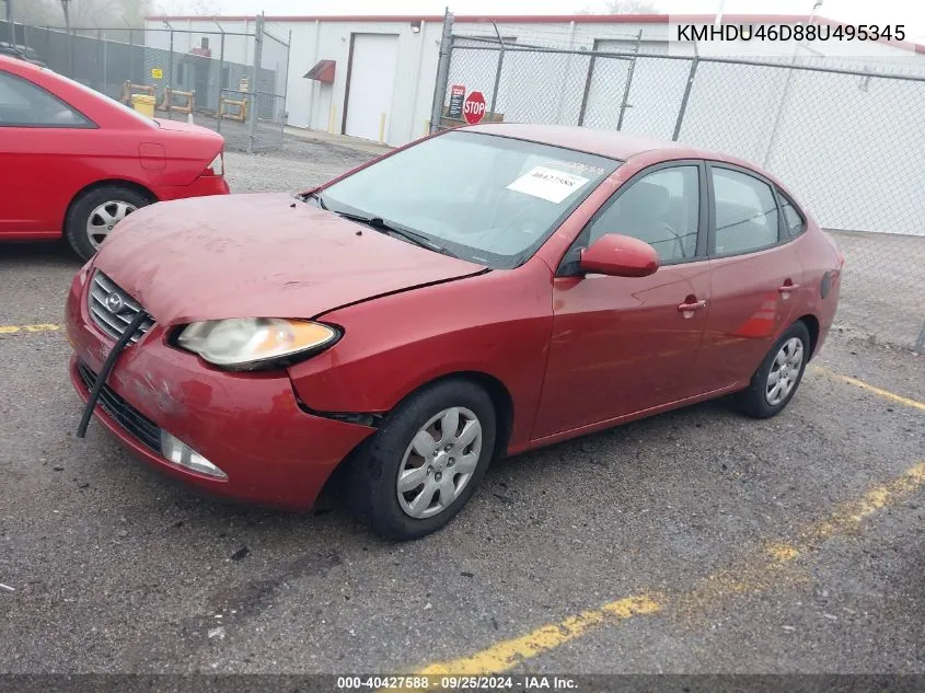 2008 Hyundai Elantra Gls/Se VIN: KMHDU46D88U495345 Lot: 40427588