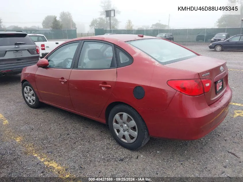 2008 Hyundai Elantra Gls/Se VIN: KMHDU46D88U495345 Lot: 40427588