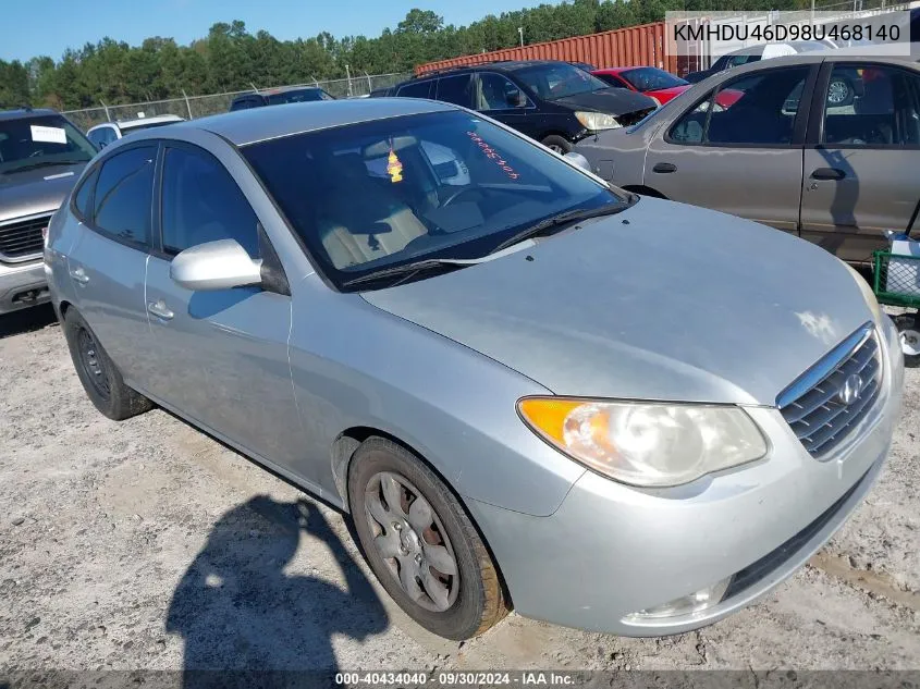 2008 Hyundai Elantra Gls/Se VIN: KMHDU46D98U468140 Lot: 40434040