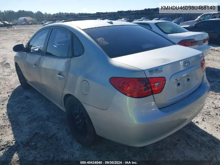 KMHDU46D98U468140 2008 Hyundai Elantra Gls/Se