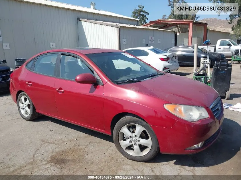 2008 Hyundai Elantra Gls/Se VIN: KMHDU46D98U431329 Lot: 40434675