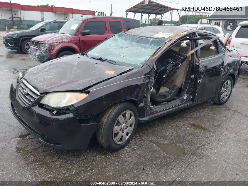 KMHDU46D78U468461 2008 Hyundai Elantra Gls/Se