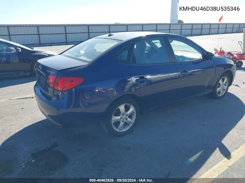 KMHDU46D38U535346 2008 Hyundai Elantra Gls/Se/Limited