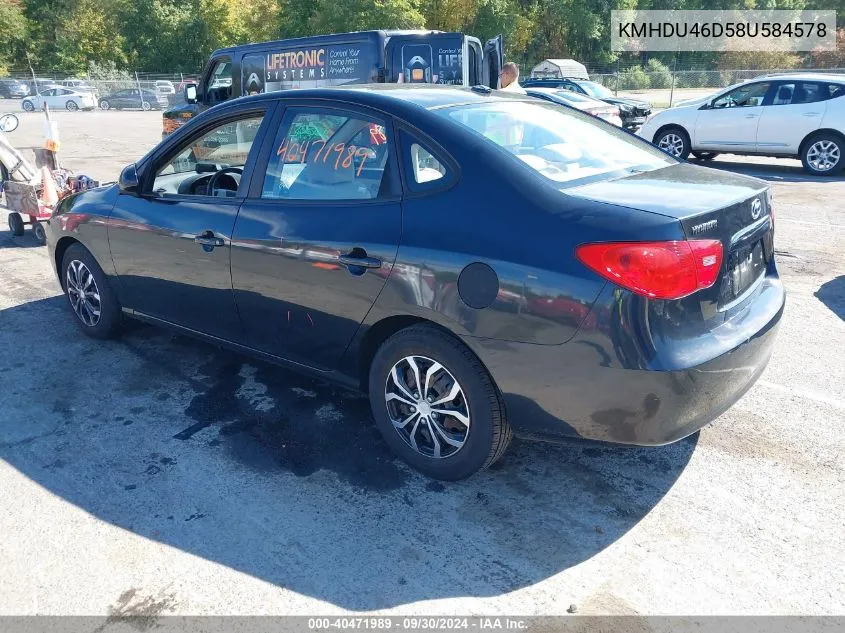 KMHDU46D58U584578 2008 Hyundai Elantra Gls/Se