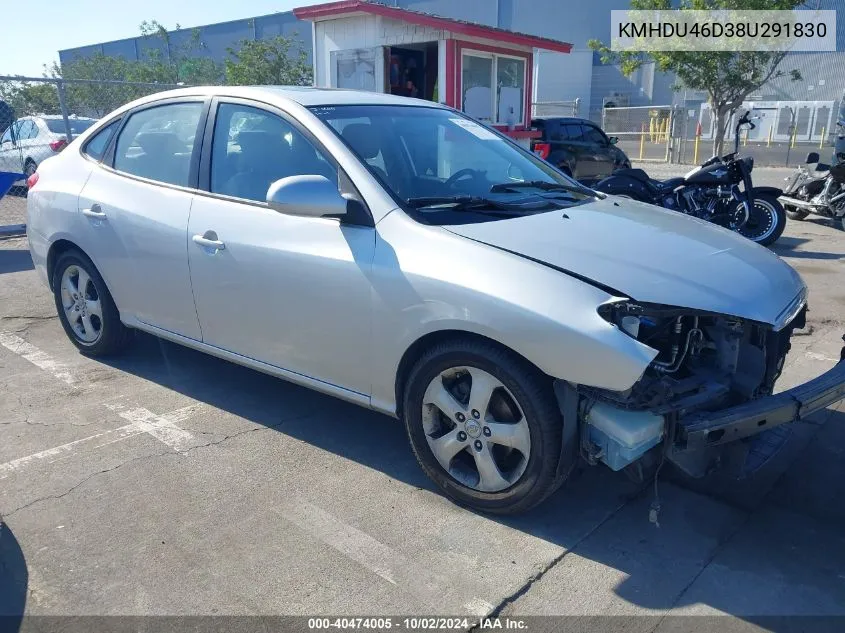 2008 Hyundai Elantra Gls/Se VIN: KMHDU46D38U291830 Lot: 40474005