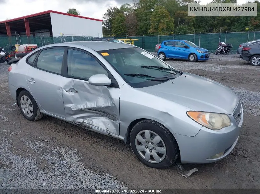 2008 Hyundai Elantra Gls/Se VIN: KMHDU46DX8U427984 Lot: 40478730