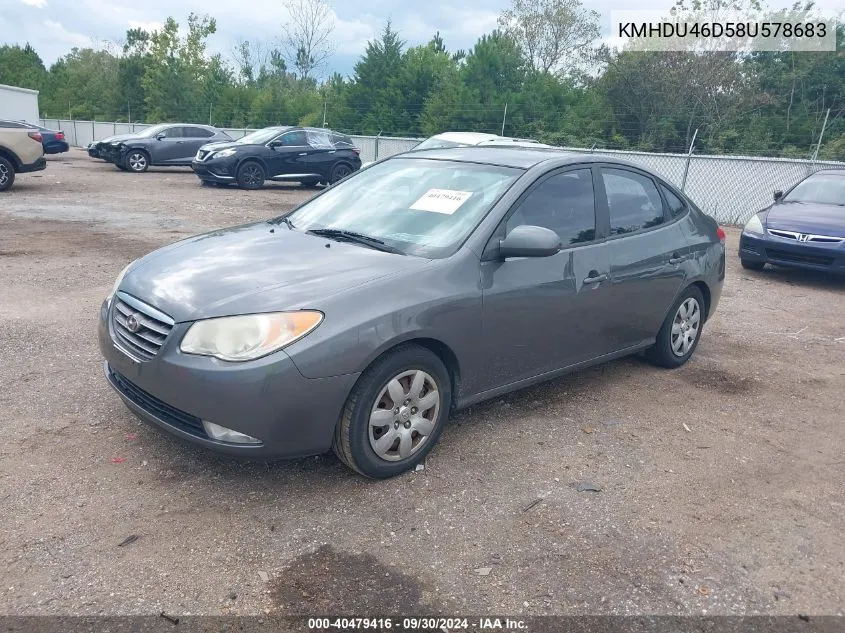 KMHDU46D58U578683 2008 Hyundai Elantra Gls/Se