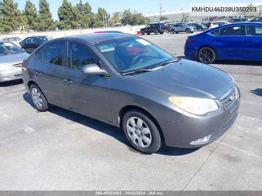 2008 Hyundai Elantra Gls/Se VIN: KMHDU46D38U350293 Lot: 40502593