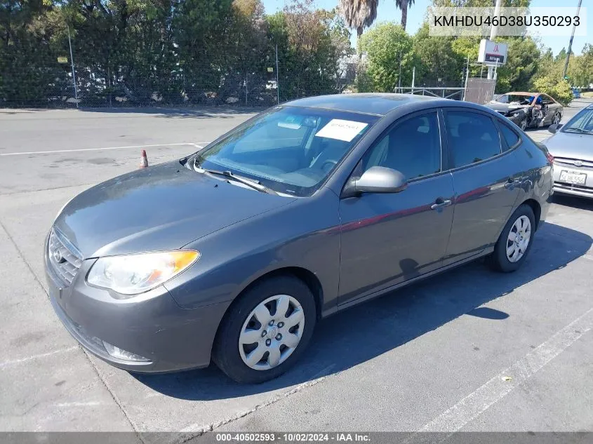 2008 Hyundai Elantra Gls/Se VIN: KMHDU46D38U350293 Lot: 40502593