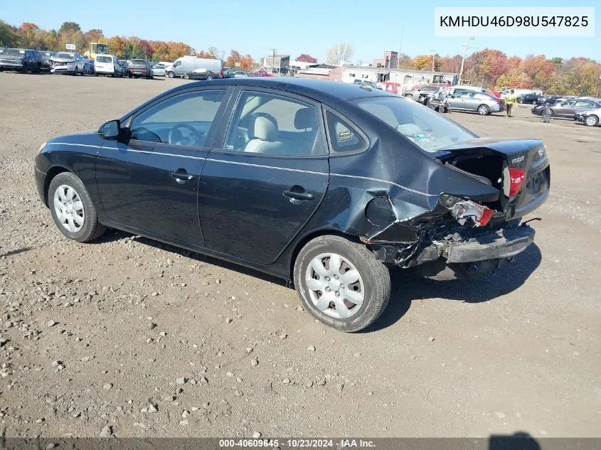 2008 Hyundai Elantra Gls/Se VIN: KMHDU46D98U547825 Lot: 40609645