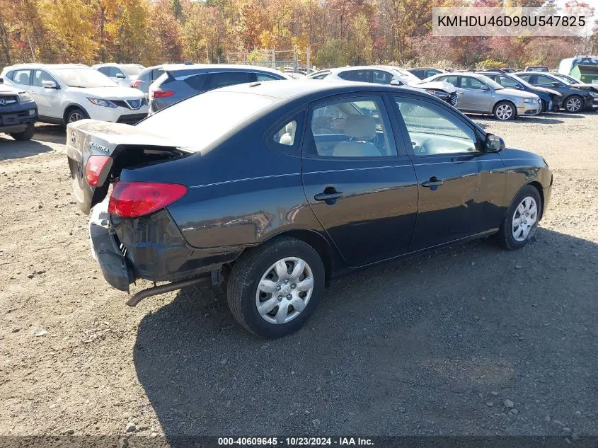 2008 Hyundai Elantra Gls/Se VIN: KMHDU46D98U547825 Lot: 40609645