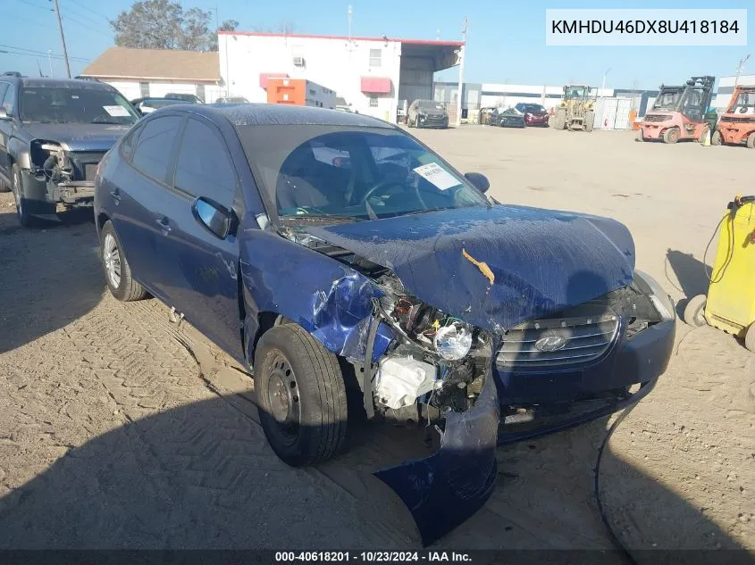 KMHDU46DX8U418184 2008 Hyundai Elantra Gls/Se