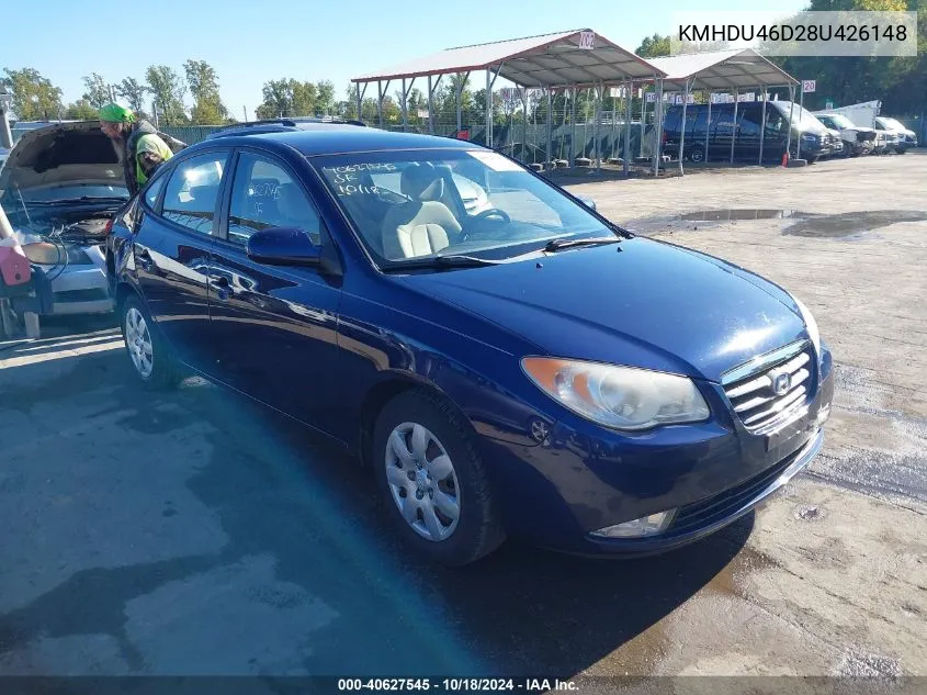 KMHDU46D28U426148 2008 Hyundai Elantra Gls/Se