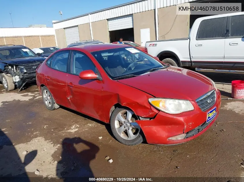 2008 Hyundai Elantra Gls/Se VIN: KMHDU46D78U510658 Lot: 40690229