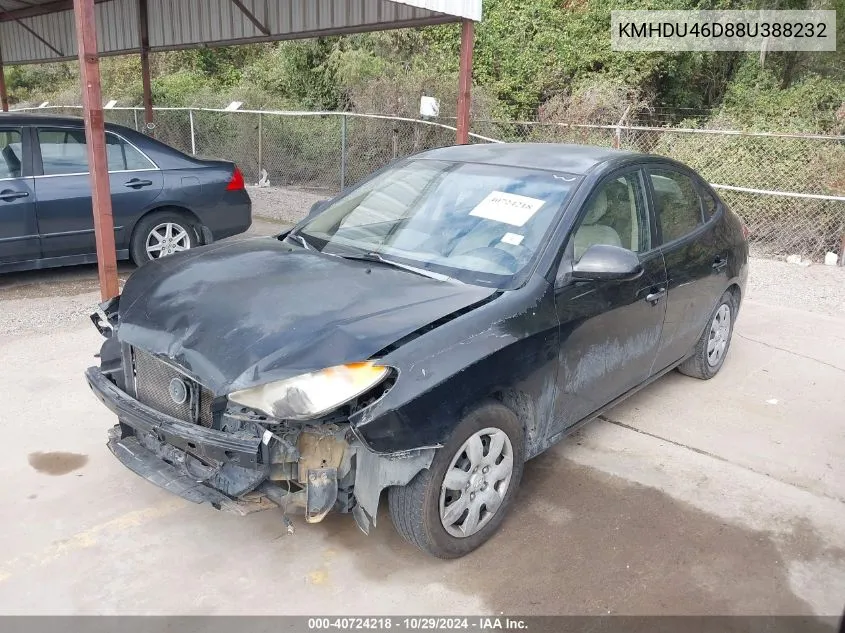 2008 Hyundai Elantra Gls/Se VIN: KMHDU46D88U388232 Lot: 40724218