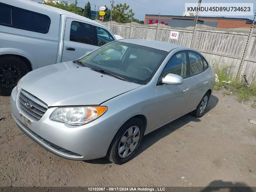 2009 Hyundai Elantra VIN: KMHDU45D89U734623 Lot: 12102067