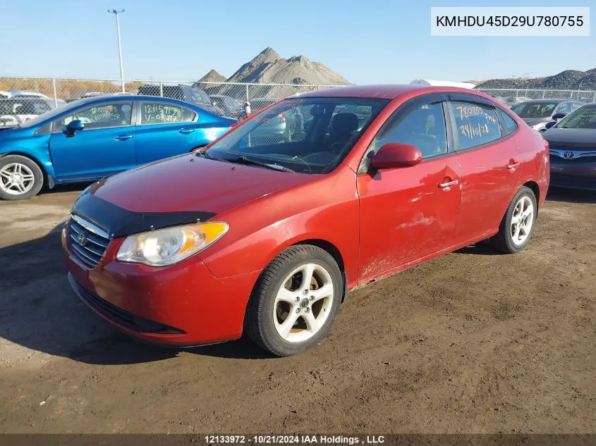 KMHDU45D29U780755 2009 Hyundai Elantra