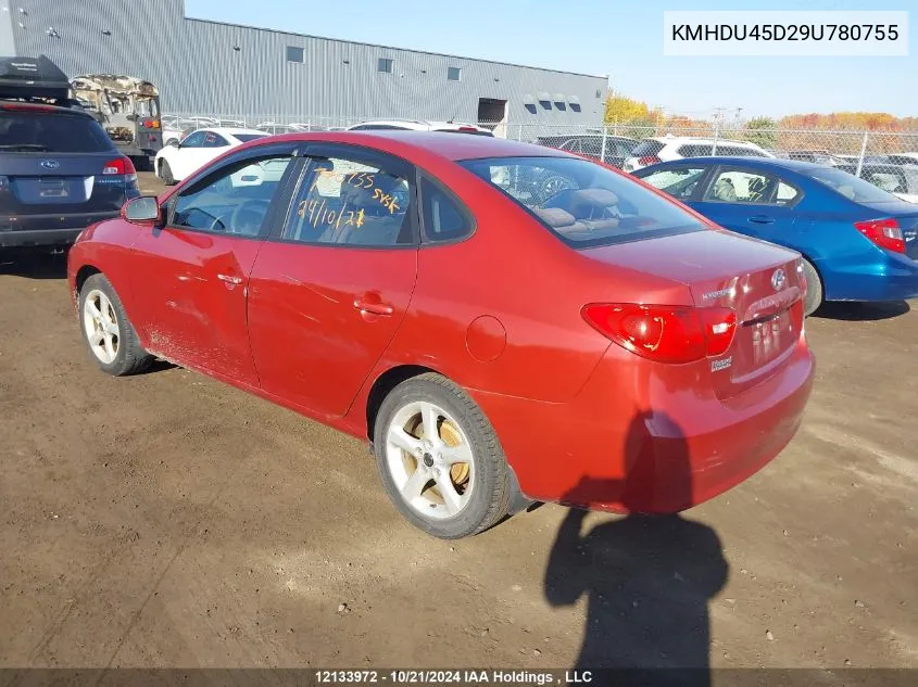 KMHDU45D29U780755 2009 Hyundai Elantra