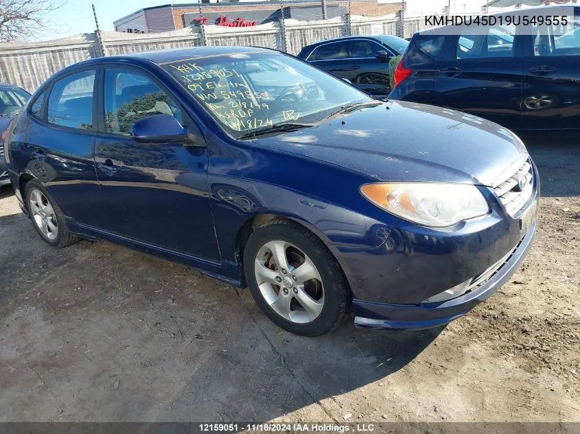 2009 Hyundai Elantra Gls/Se VIN: KMHDU45D19U549555 Lot: 12159051