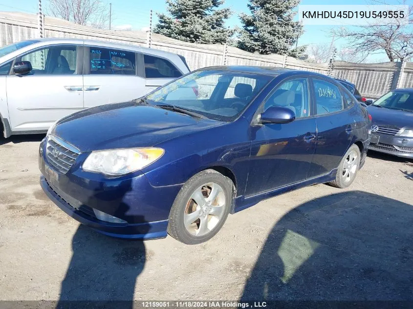 2009 Hyundai Elantra Gls/Se VIN: KMHDU45D19U549555 Lot: 12159051