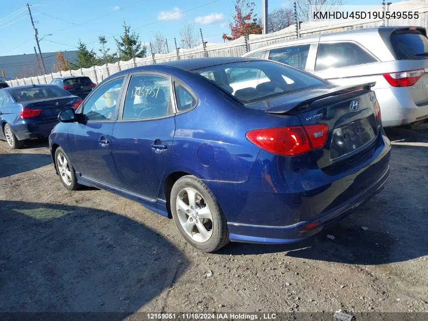 2009 Hyundai Elantra Gls/Se VIN: KMHDU45D19U549555 Lot: 12159051