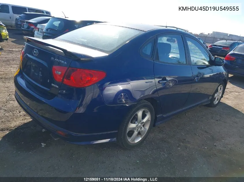 2009 Hyundai Elantra Gls/Se VIN: KMHDU45D19U549555 Lot: 12159051