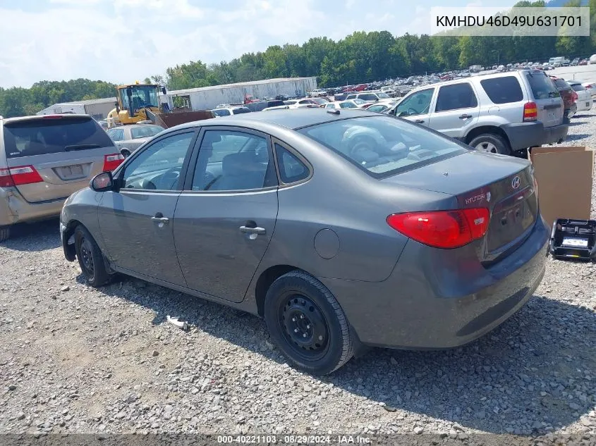 2009 Hyundai Elantra Gls VIN: KMHDU46D49U631701 Lot: 40221103