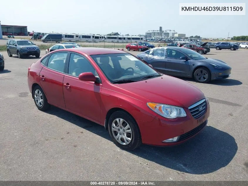 2009 Hyundai Elantra Gls VIN: KMHDU46D39U811509 Lot: 40278720